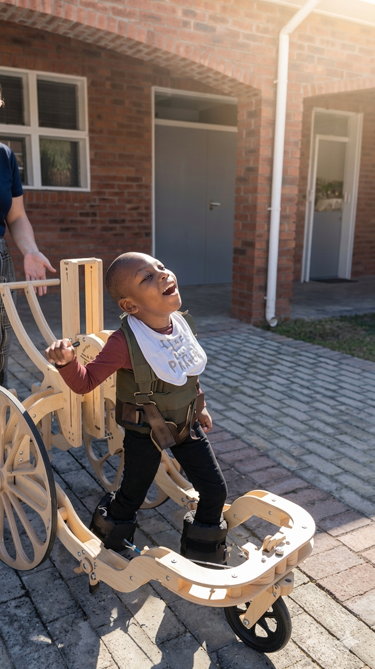Child in the gait trainer