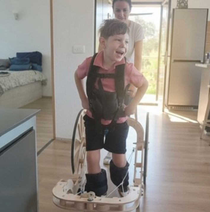 Indoor test of the gait trainer